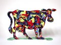 Medina Cow Free Standing Double Sided Steel Sculpture - David Gerstein