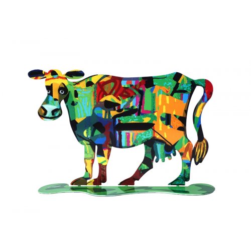 Medina Cow Free Standing Double Sided Steel Sculpture - David Gerstein