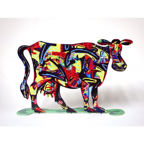 Medina Cow Free Standing Double Sided Steel Sculpture - David Gerstein