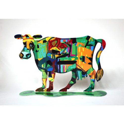 Medina Cow Free Standing Double Sided Steel Sculpture - David Gerstein