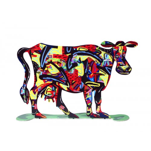 Medina Cow Free Standing Double Sided Steel Sculpture - David Gerstein