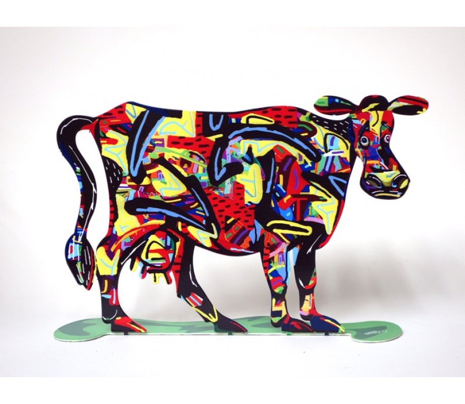 Medina Cow Free Standing Double Sided Steel Sculpture - David Gerstein