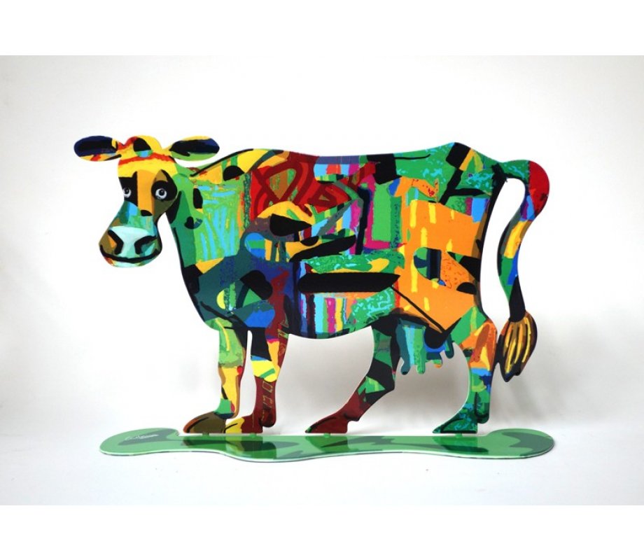Medina Cow Free Standing Double Sided Steel Sculpture - David Gerstein