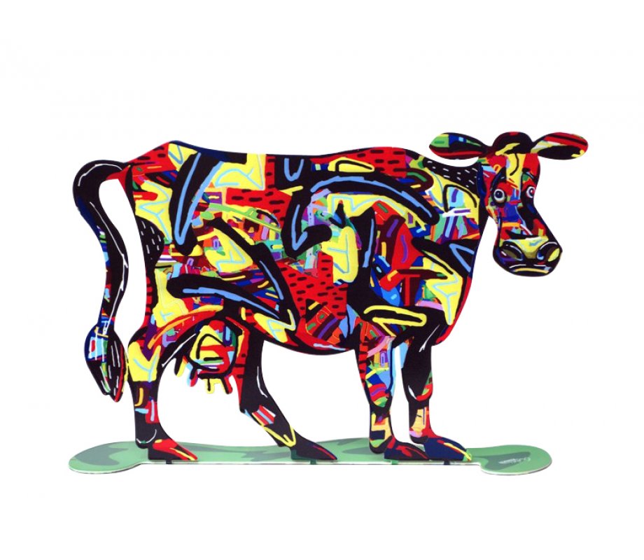 Medina Cow Free Standing Double Sided Steel Sculpture - David Gerstein
