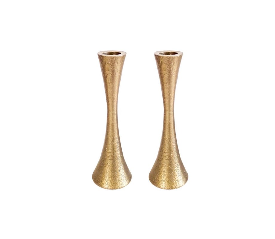 Medium Matte Brass Candlesticks - Yair Emanuel