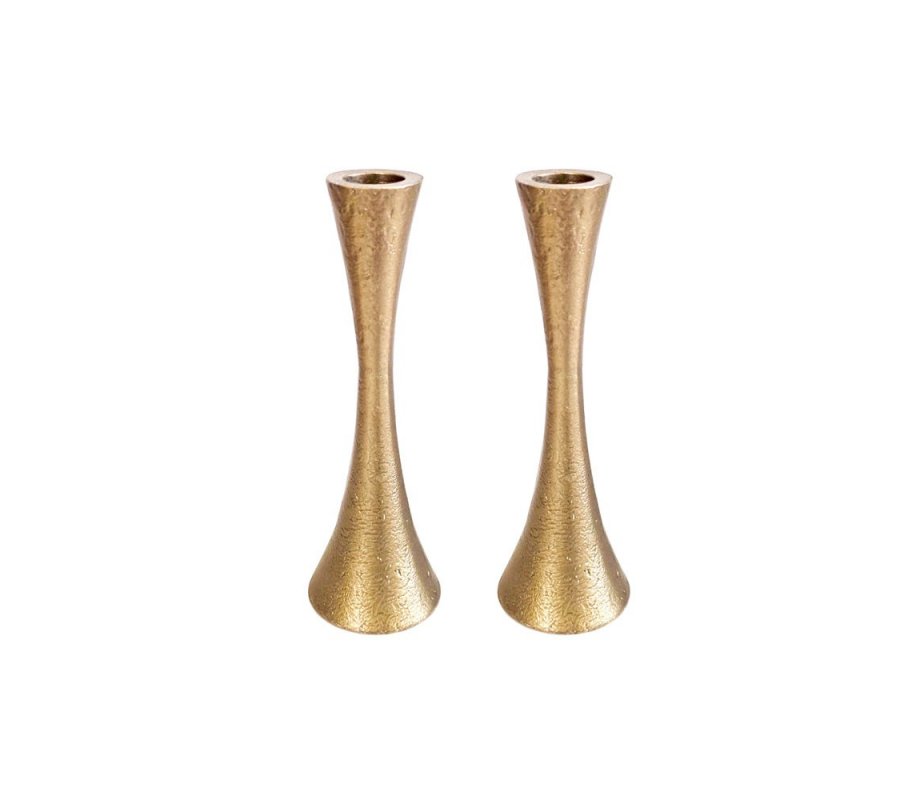 Medium Matte Brass Candlesticks - Yair Emanuel