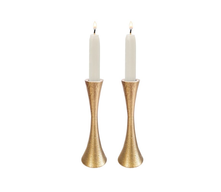 Medium Matte Brass Candlesticks - Yair Emanuel