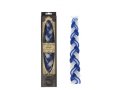 Medium Two in One, A Blue and White Braided Havdalah Candle with spice Box