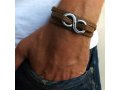 Men's Triple Wrap Brown Bracelet with Infinity Element - Galis