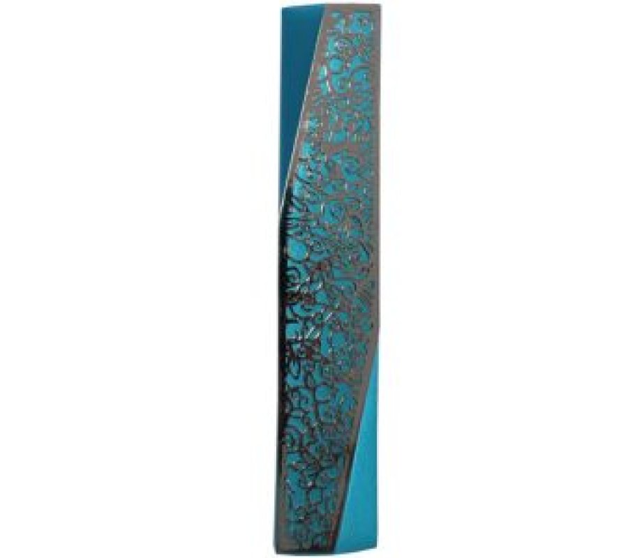 Mezuzah Case, Geometric Design with Pomegranates in Choice of Colors - Yair Emanuel