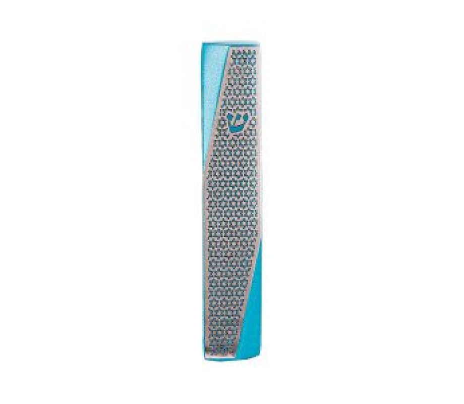 Mezuzah Case, Geometric Design with Stars of David in Choice of Colors - Yair Emanuel