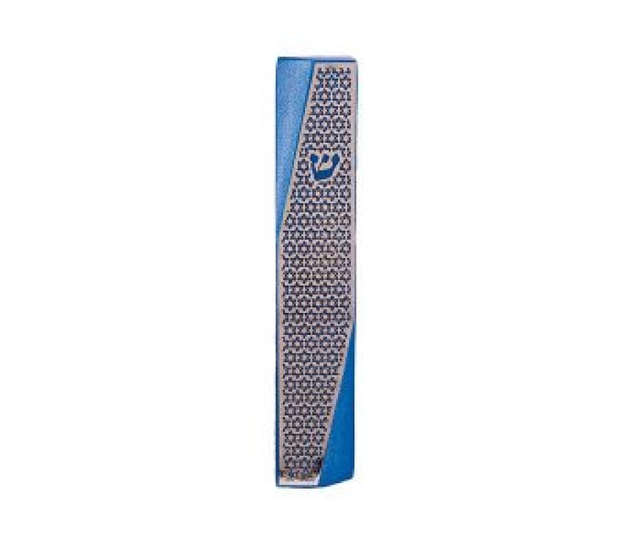 Mezuzah Case, Geometric Design with Stars of David in Choice of Colors - Yair Emanuel