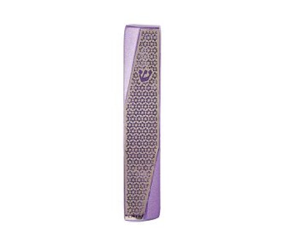Mezuzah Case, Geometric Design with Stars of David in Choice of Colors - Yair Emanuel