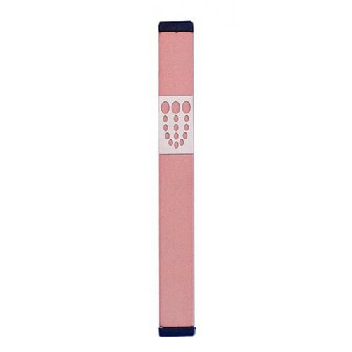 Mezuzah Case with Bubbly Dots Shin, Dark Colors at 6 Inches Height - Agayof