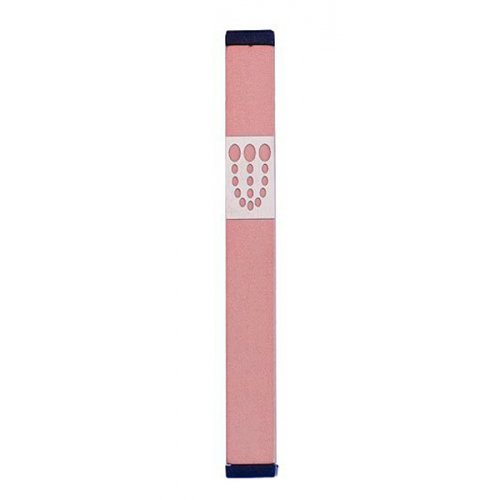 Mezuzah Case with Bubbly Dots Shin, Light Colors at 4 Inches Height - Agayof