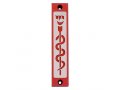 Mezuzah Case with Healing Snake Image in Dark Colors at 4 Inches Height - Agayof