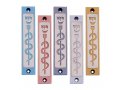 Mezuzah Case with Healing Snake Image in Light Colors at 4 Inches Height - Agayof