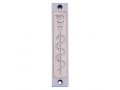 Mezuzah Case with Healing Snake Image in Light Colors at 4 Inches Height - Agayof