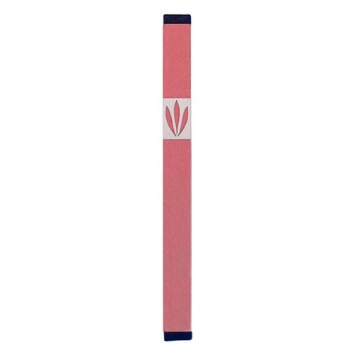 Mezuzah Case with Shin of Three Leaves, Light Colors at 7 Inches Height - Agayof