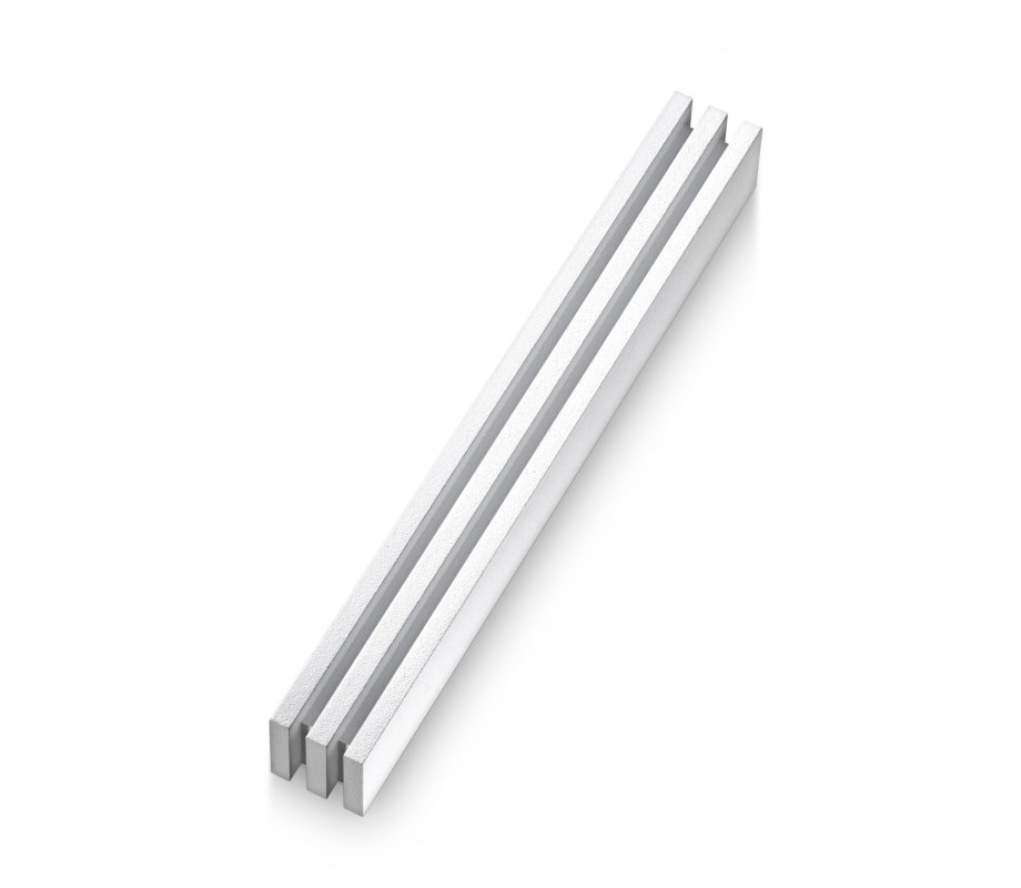Mezuzah Case with Vertical Channels Forming a Shin Letter, White - Adi Sidler