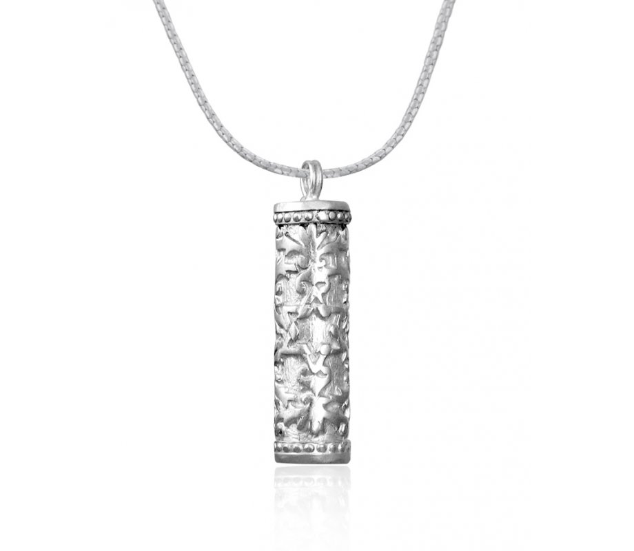 Mezuzah Pendant in Silver by Golan