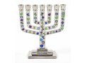Mini 7-Branch Menorah with Decorative Colorful Judaic Symbols  3.9
