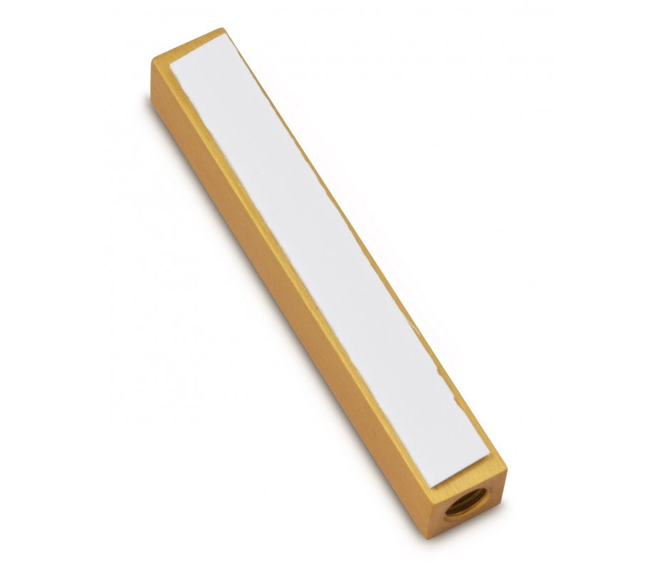 Mini Mezuzah Case with Shin Crown Design, Gold - Adi Sidler