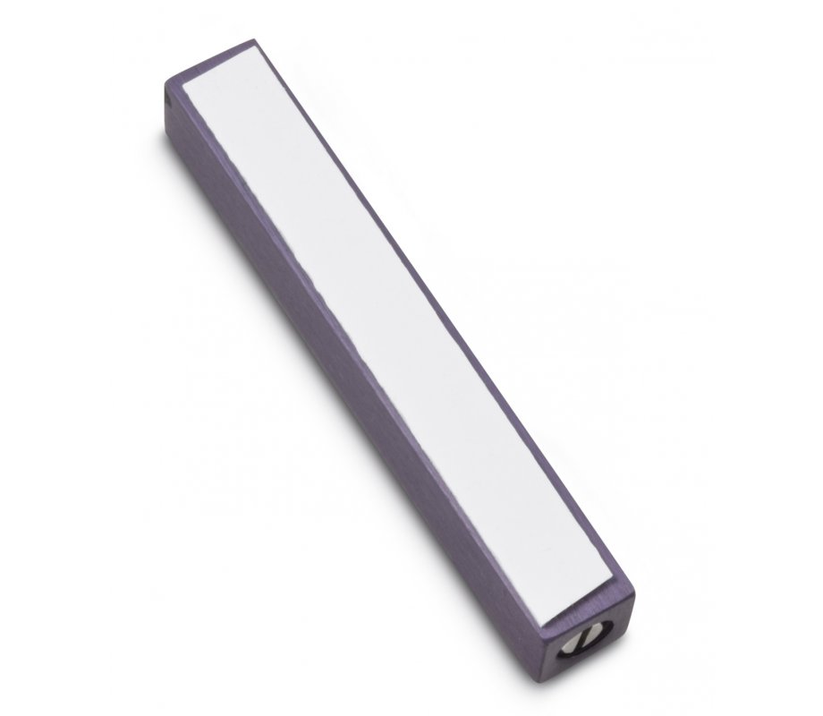 Mini Mezuzah Case with Shin Crown Design, Gray - Adi Sidler