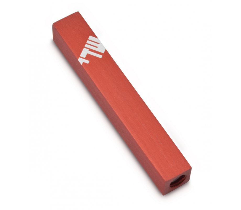 Mini Mezuzah Case with Three Lettered Hebrew Divine Name, Red - Adi Sidler