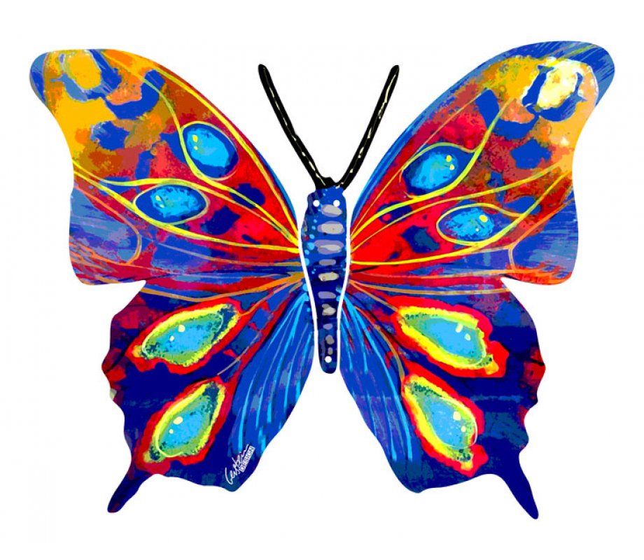 Mira Butterfly Double Sided Steel Wall Sculpture - David Gerstein