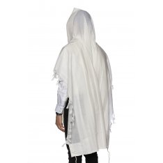 Modim Classic Wool Tallit - Pure White