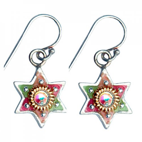 Multicolor Star of David Earrings - Shahaf