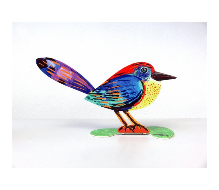 Musical Bird Free Standing Double Sided Steel Sculpture - David Gerstein