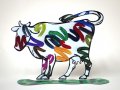 Nava Cow Free Standing Double Sided Steel Sculpture - David Gerstein