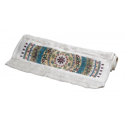 Netilat Yadayim Hand Towel, Pomegranates in Mandala Design - Dorit Judaica