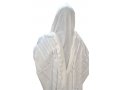 Non Slip Acrylic Prayer Shawl, Textured Checkerboard Weave  White on White Stripes