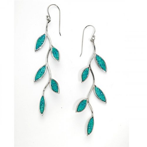 Olive Branch Earrings - Turquoise color by Adina Plastelina