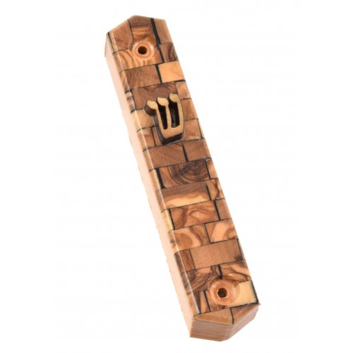 Olive Wood Mezuzah Case Made in Israel