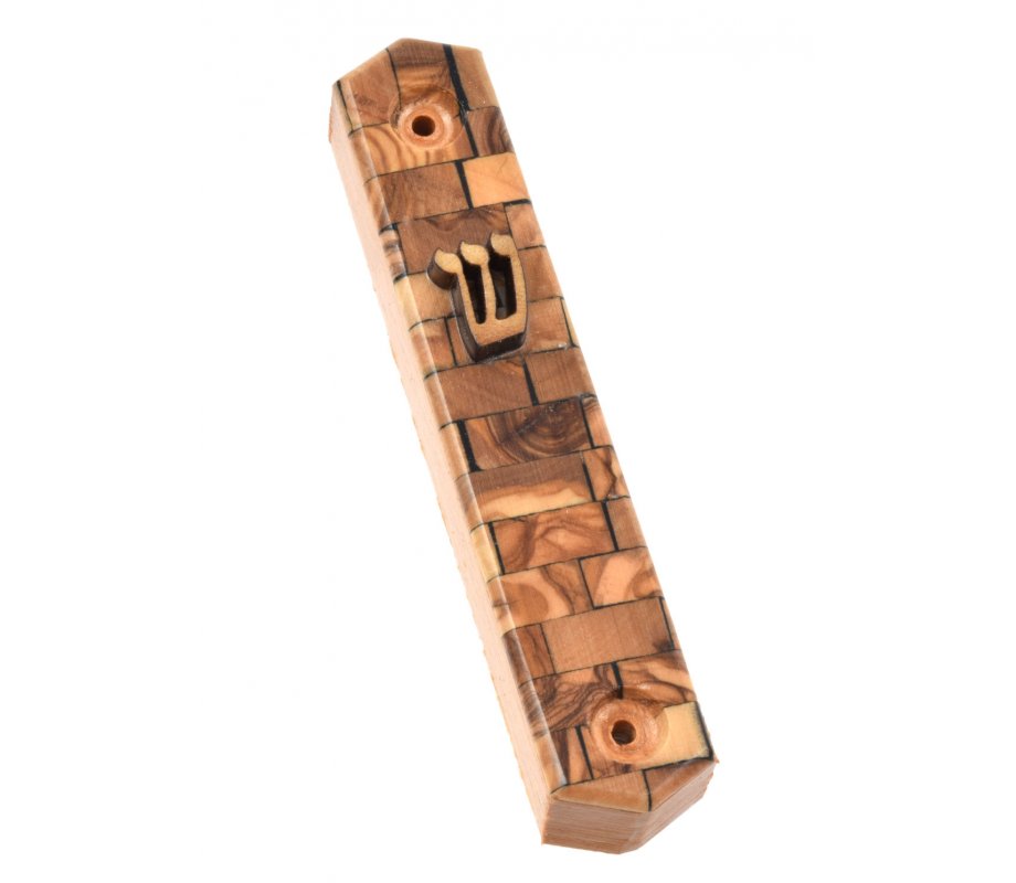 Olive Wood Mezuzah Case Made in Israel