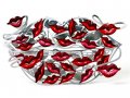 One Hundred Kisses Free Standing Double Sided Lips Sculpture - David Gerstein