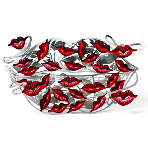One Hundred Kisses Free Standing Double Sided Lips Sculpture - David Gerstein