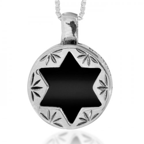 Onyx Star of David Pendant by Ha'Ari