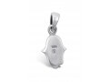 Opal Hamsa Necklace Light Blue Pendant in 925 Sterling Silver