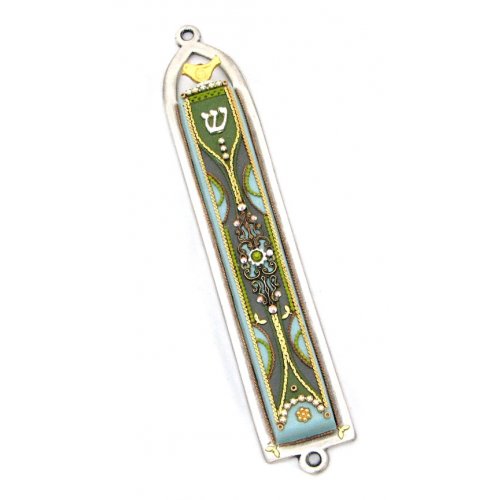 Oriental Green Mezuzah Case - Shahaf