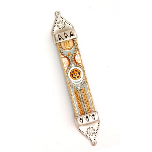 Oriental Star of David Mezuzah Case by Ester Shahaf