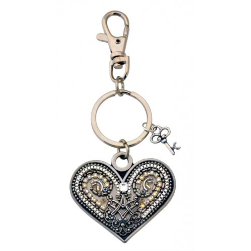 Oriental metalwork Heart Keychain by Ester Shahaf