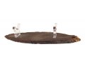 Oval Wood Stand for Shofar with Lucite Clips - For Rams Horn 11-18 Inches length