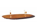 Oval Wood Stand for Shofar with Lucite Clips - For Rams Horn 11-18 Inches length