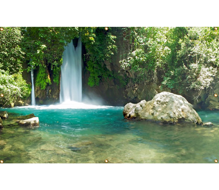 Panoramic Banyas Waterfall Sukkah Single-Wall Panel 12 ft Width