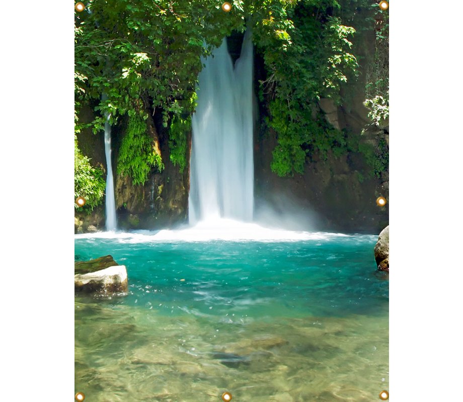 Panoramic Banyas Waterfall Sukkah Single-Wall Panel 6 ft Width